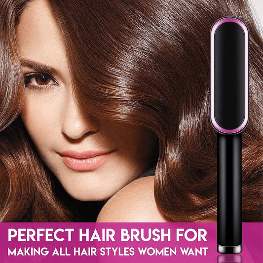 2 in 1 Electric Hair Straightener Brush - Kashtoor